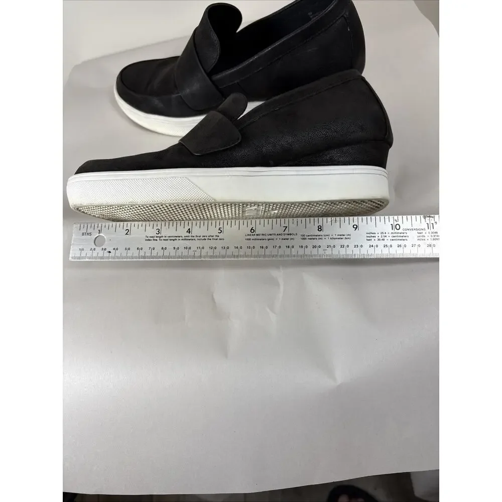 MIA Black Platform Wedge Loafers Comfort Minimalist Elevated Basic Sneakers 9W
